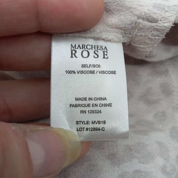 Marchesa Rose Leopard Print Self Tie Blouse Flared Sleeves Hi-Lo Boho Festival S - Picture 7 of 8